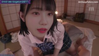 Cute schoolgirl Yuri sucking cock instead of lessons / アイズワン 本物の偽物 ai