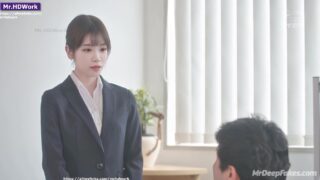The hottest touches from a new colleague, Chaewon face swap アイズワン セックスシーン